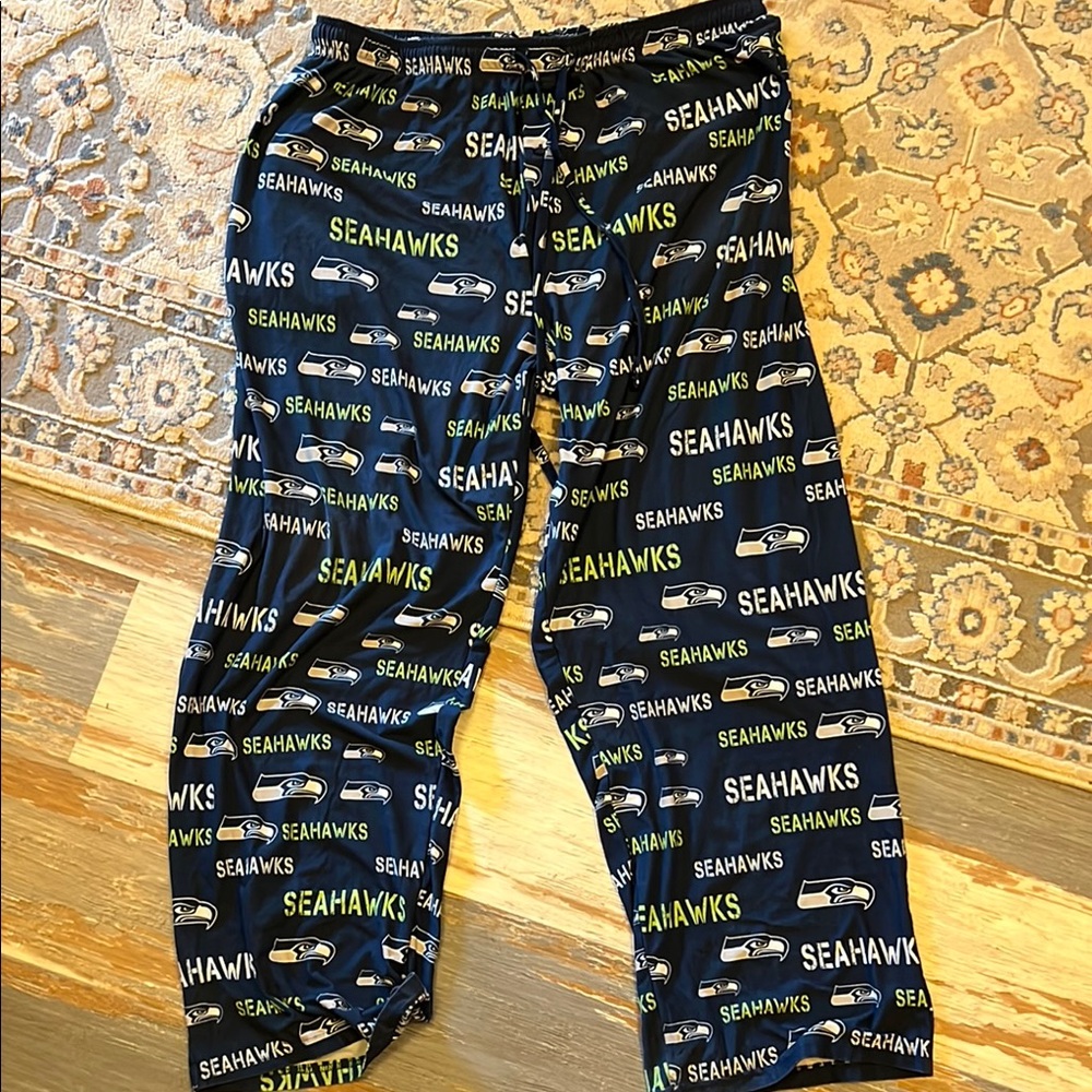Seattle Seahawks Men’s XL Pajama Pants - Navy and Green